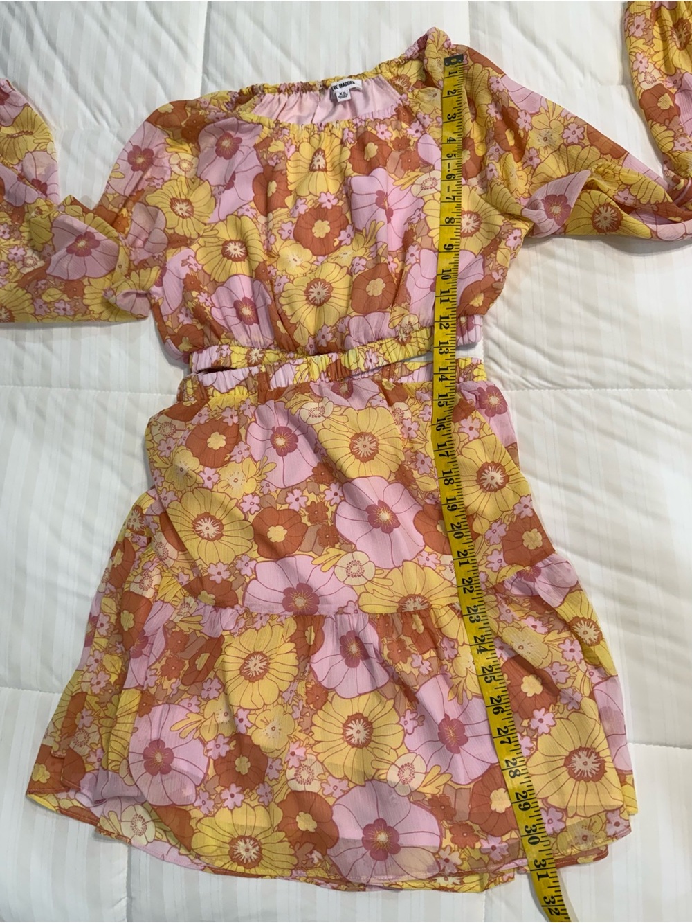 Steve Madden Pink & YellowFloral Cut Out Dress Size XS NWOT - Picture 10 of 13